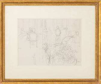 John Koch "Party Sketches" Graphite on Paper