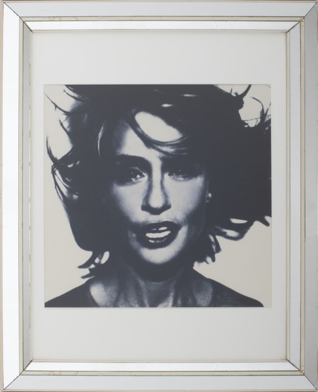Nicholas Samartis "Lauren Hutton" Inkjet Print: Nicholas Samartis (Greek, XX-XXI), "Lauren Hutton", Inkjet Print, titled and signed in ink to lower border, mirrored frame. Image: 19" H x 19.5" W; sheet: 25" H x 20" W; frame: 32.75" H x 26.75" W. Pr