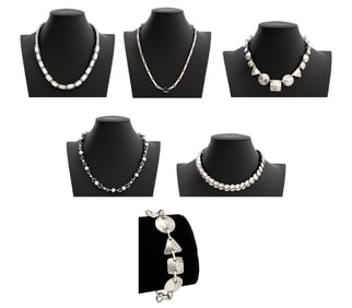 American and Mexican Modern Silver Jewelry, 6 Pcs.