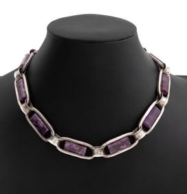Cheo Taxco Amethyst and Sterling Silver Necklace