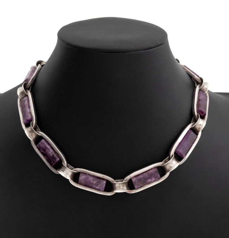 Cheo Taxco Amethyst and Sterling Silver Necklace (1 of 5)