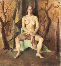 James Otis Burnley Seated Nude Oil, ca. 1940
