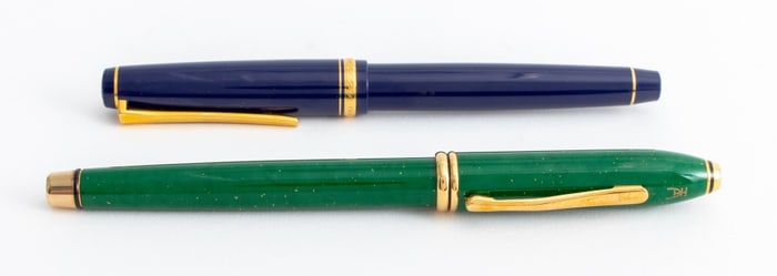 Blue Namiki & Green Cross Fountain Pens, 2