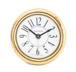 Tiffany & Co. Circular Brass Alarm Clock