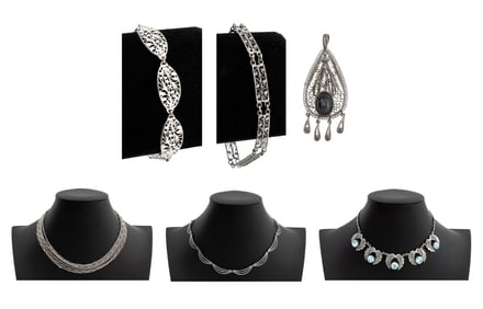 Art Deco Silver Jewelry Pieces, 6