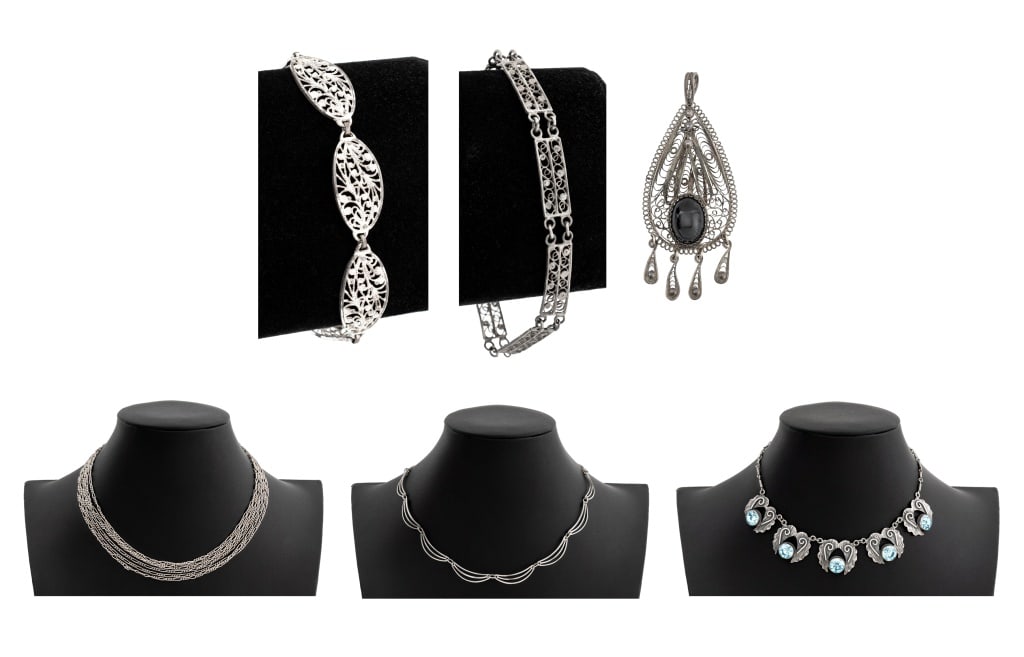 Art Deco Silver Jewelry Pieces, 6 (1 of 11)