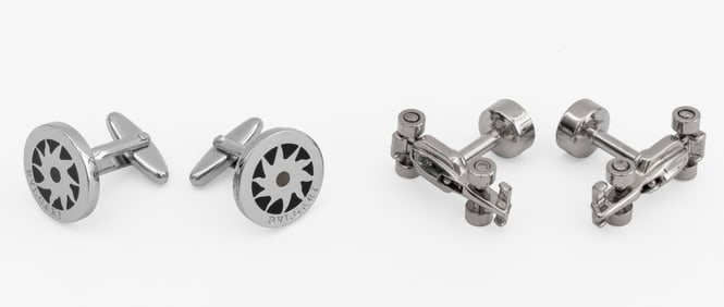 Bulgari, Etc. Silver Plate Cufflinks, 2 Pairs
