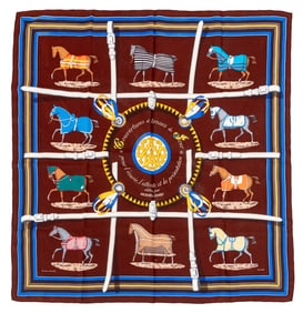 Hermes "Couvertures et Tenues de Jour" Silk Scarf