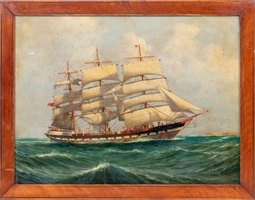 English School Tea Clipper Oil on Canvas