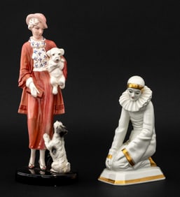 German Glazed Porcelain Figurines, 2