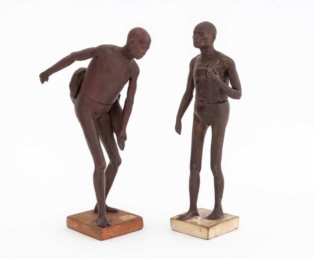 "Ecrivain" & "Porteur d'eau" Terracotta Statues, 2 (1 of 16)