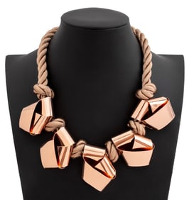 Alexis Bittar Copper & Satin Rope Strand Necklace