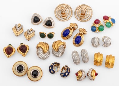 Trifari, Etc. Gold-Tone Clip-On Earrings, 14
