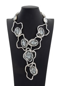 Vilaiwan Crystal & Faceted Bead Free Form Necklace