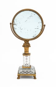 French Empire Style Brass Dressing Mirror