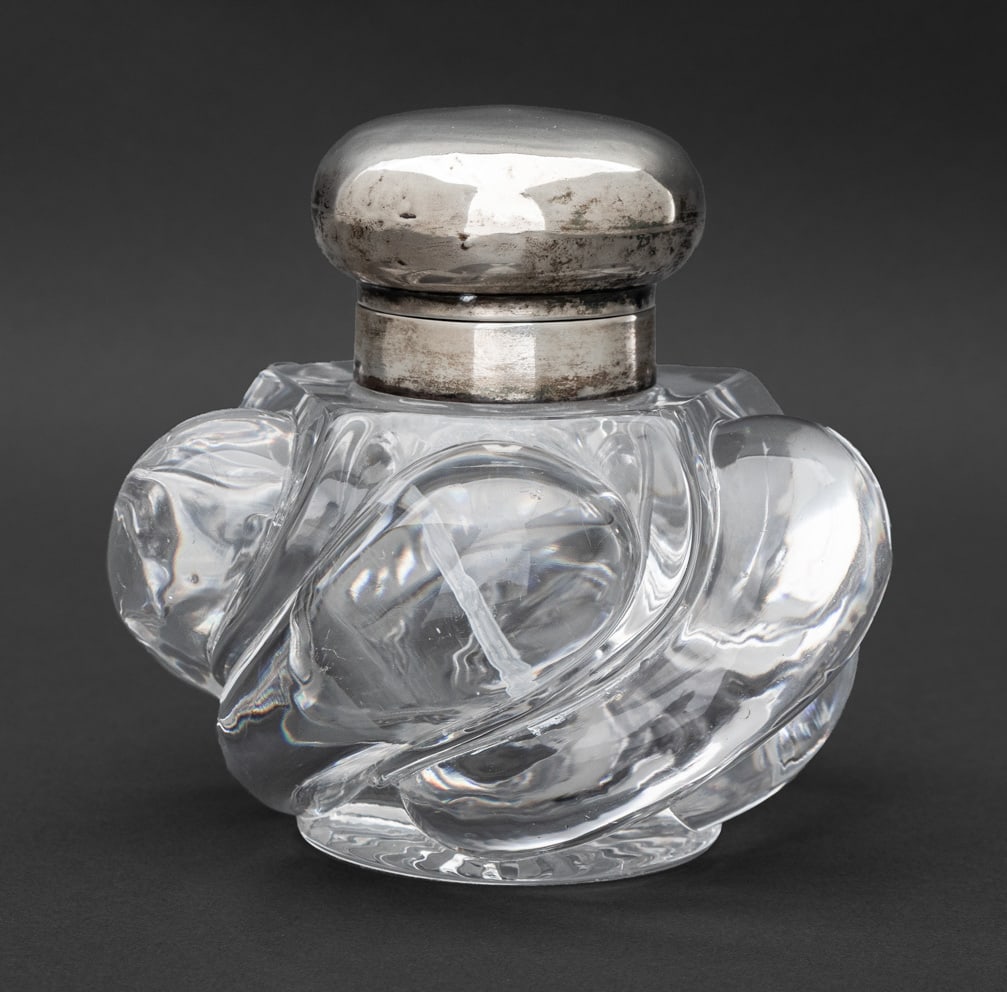 George V Silver Mounted Glass Perfume Bottle (1 of 6)