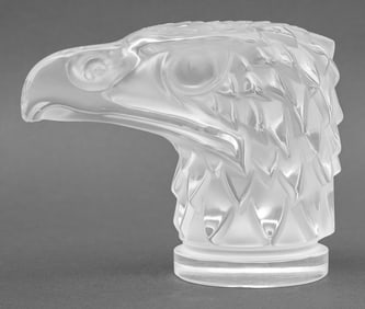 Lalique France Frosted Crystal Eagle Head