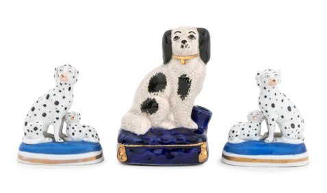Staffordshire Ceramic Dog Figurines, 3