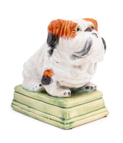 English Bulldog Glazed Porcelain Sculpture