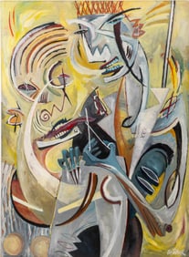Steve Butcher Abstract Figure Oil on Canvas