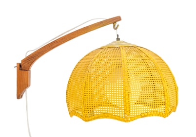 Mid-Century Modern Yellow Woven Hanging Sconce