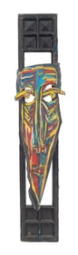 Craig Coleman "Mask" Oil on Window Panel, 1984