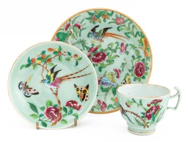 Chinese Bird & Butterfly Porcelain Articles, 3