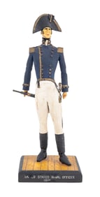 Folk Art Painted Wood United States Naval Officer