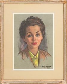 Karl Roth-Coraux Portrait of a Woman Pastel, 1960