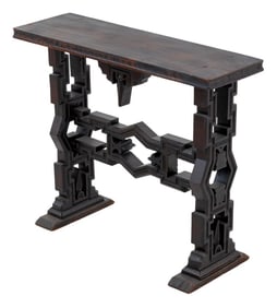 Addison Mizner Style Geometric Side Table