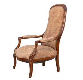 Louis XV Style Walnut Voltaire Fauteuil, 19th C.
