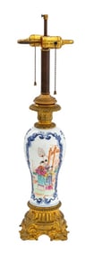 Chinese Famille Rose Porcelain Vase as Lamp