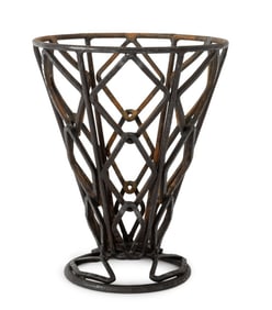 French Art Deco Diamond Motif Iron Stand