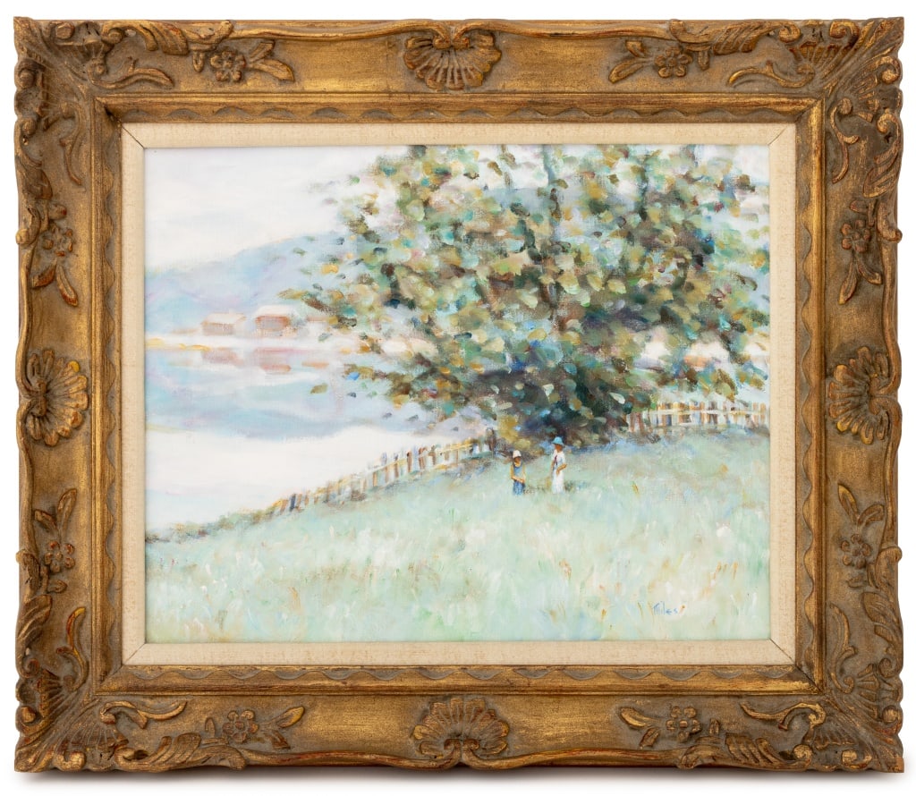 Mathew A. Miles Figural Landscape Oil on Canvas (1 of 6)