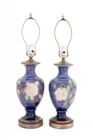 Royal Doulton "Rose" Stoneware Vases as Lamps, 2
