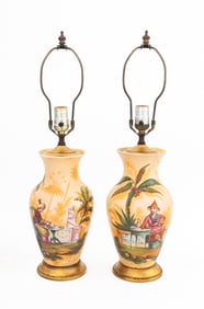 Chinoiserie Porcelain Vases as Lamps, Pair