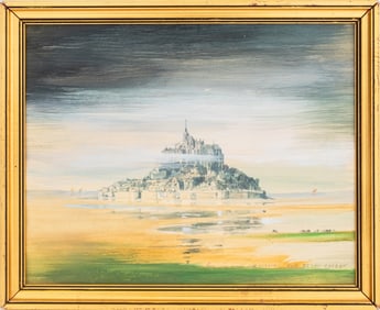 Noel View of Mont St. Michel Watercolor on Paper