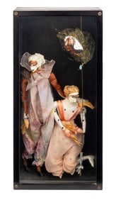 Liberty & Co. Painted Ceramic Clown Puppets, 2