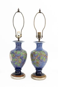 Royal Doulton "Rose" Stoneware Vases as Lamps, 2