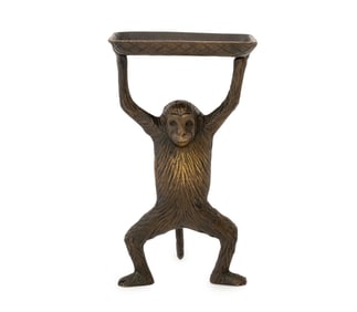 Maitland-Smith Attr. Brass Monkey Card Tray