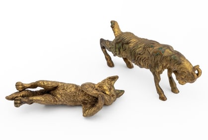 Bronze Animal Miniature Figurines, 2
