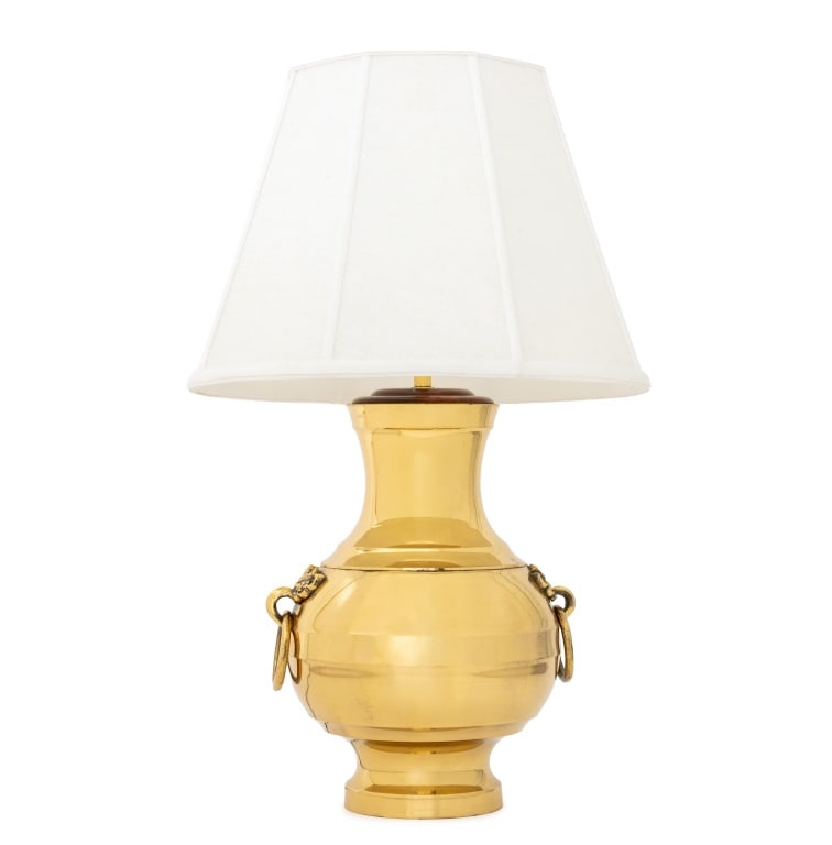 Chinoiserie Brass Vase Mounted as a Table Lamp (1 of 6)