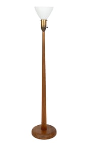 Russel Wright Style Walnut Floor Lamp