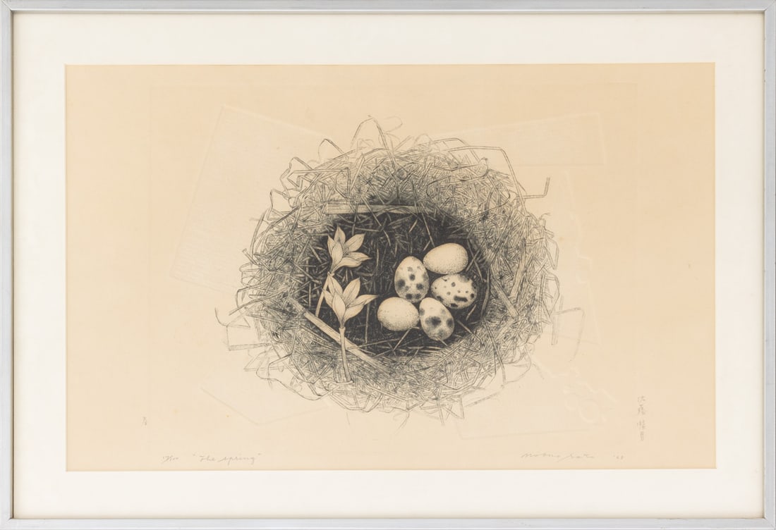 Nobou Sato "The Spring" Embossed Etching, 1968 (1 of 7)