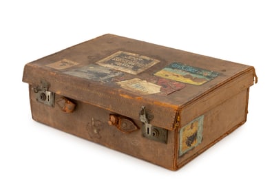 Continental Brown Leather Suitcase