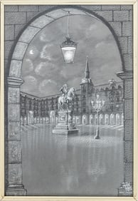 Martin Hidalgo "Plaza Mayor, Madrid" Mixed Media
