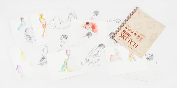 Contemporary Figural Sketches Mixed Media, 40