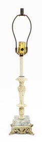 Neoclassical Style Marble & Painted Metal Lamp