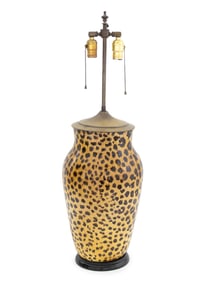 Italian Animal Print Ceramic Vase Mounted as Lamp