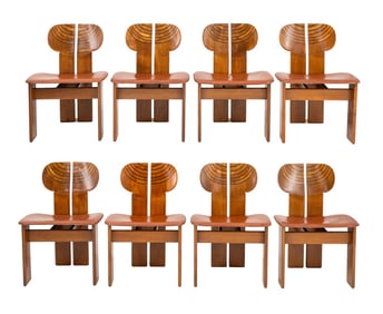 Afra & Tobia Scarpa "Africa" Dining Chairs, 8